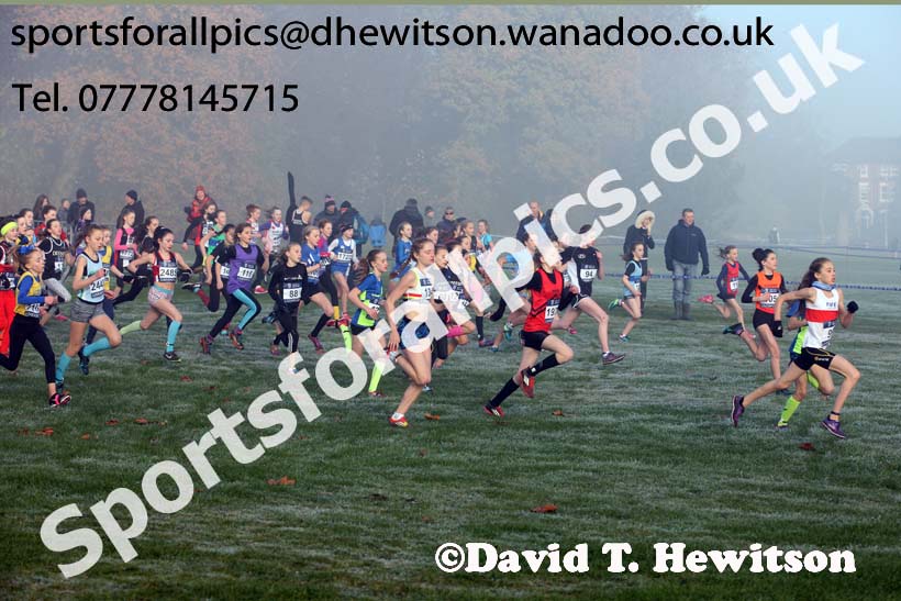 Girls under-13s, European Cross Country Trials, Sefton Park, Liverpool. Photo: David T. Hewitson/Sports for All Pics
